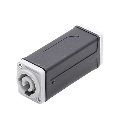 3-Pin Male-to-Male PowerCon Interconnect Adapter - White-White - 1