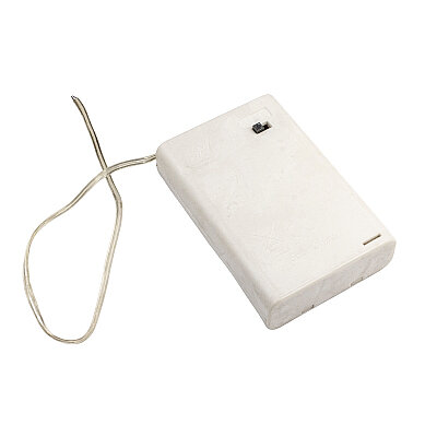 3 White AA Battery Holder - with Switch and With Lid - 1