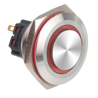 WD30B-G1Z-E 30mm Çıkık Anahtarlı Işıklı Metal Buton - Kırmızı - 1
