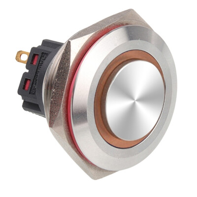 WD30B-G1Z-E 30mm Çıkık Anahtarlı Işıklı Metal Buton - Sarı - 1