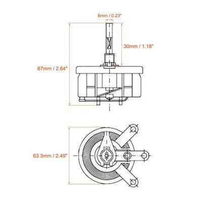 30R 50W BC1 Rheostat Resistor - Potentiometer - 3