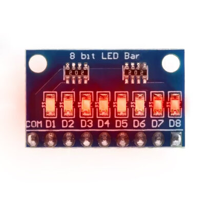 3,3V 5V 8-Bit Kırmızı LED Modülü - Katot - 1