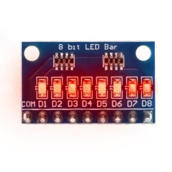 3.3V 5V 8-Bit Red LED Module - Cathode - 1