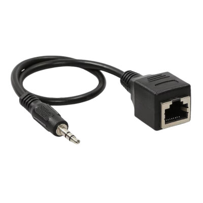 3.5mm Stereo Jack - Female RJ45 Ethernet Converter Cable - 30cm - 1