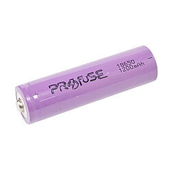3.7V 1200mAh 18650 Li-ion Rechargeable Battery - With Head - 2