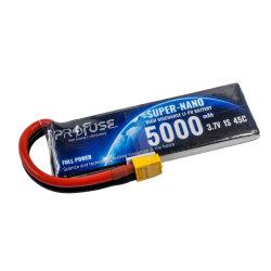 3.7V 1S 5000mAh 45C Lipo Battery - 1