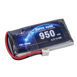3.7V 1S 950mAh 40C Lipo Battery - 1