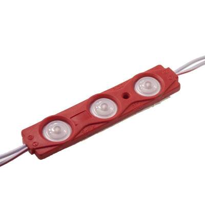 3'lü Mercekli Modül Led - Kırmızı 12V 1.5W - 1