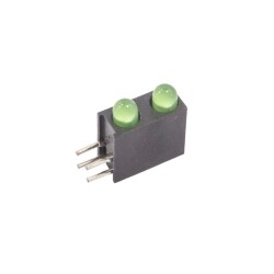 3mm 2 Green LEDs - Including Led Slot