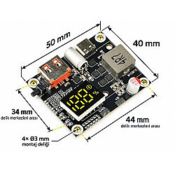3S 65W Type-C 18650 Li-ion & Lipo Pil Çift Yönlü Şarj Devresi - 3