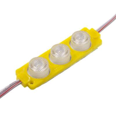 3W Mercekli Modül 3'lü Led - Sarı 12V - 1
