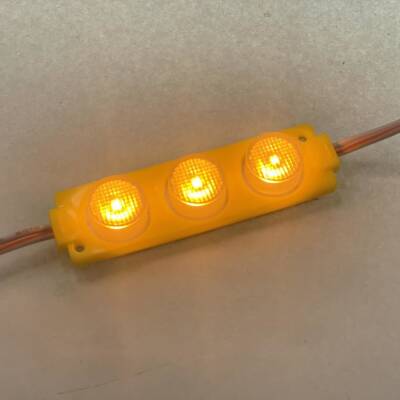 3W Mercekli Modül 3'lü Led - Sarı 12V - 2