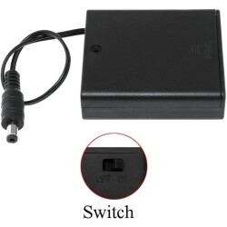 4 AA Battery Holders - With Jack, Switch and Cover - 2