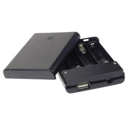 4-Pack AA Battery Holder with USB Output