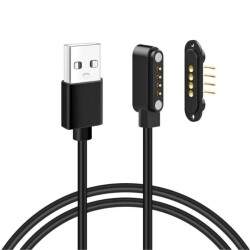 4-Pin 2.54mm 90C Wired Pogo Pin Magnetic Connector Set - USB Socket