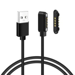 4-Pin 2.54mm Wired Pogo Pin Magnetic Connector Set - USB Socket