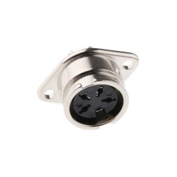 4 Pin Female DIN Connector - Flanged Panel Type