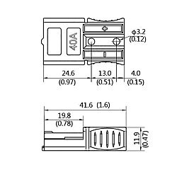 40A 600V Anderson Power Akü Soketi - Gri - 2