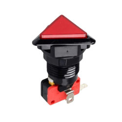 40mm 12V Triangle Illuminated Game Machine Button - Red