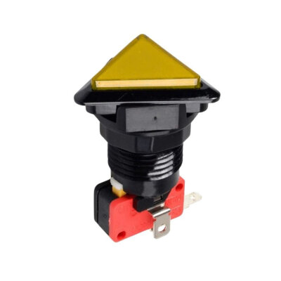 40mm 12V Triangle Illuminated Game Machine Button - Yellow - 1