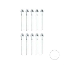 4.8mm White Mushroom LED Package - 10 Pcs