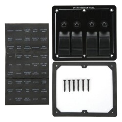 4'lü ON-OFF Kırmızı Işıklı Anahtar Switch Panel - Aşırı Akım Korumalı - 3