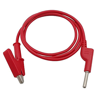 4mm Banana to Crocodile Clip Converter Test Cable 15A - Red - 1