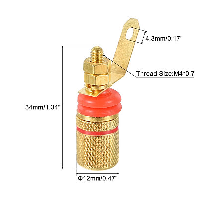 4mm Metal Dişi Banana Konnektör - Kırmızı - 3