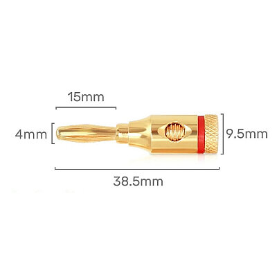 4mm Metal Male Banana Connector - Red - 3