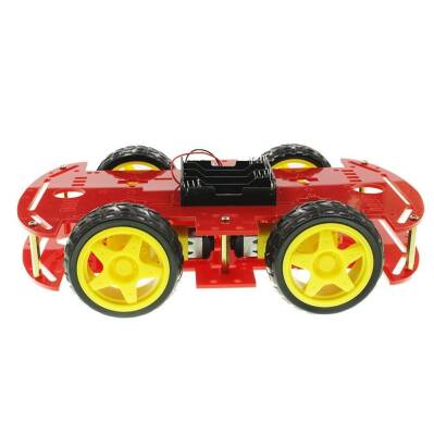 4WD Kırmızı Şase Tekerlekli Araba Kiti - 2