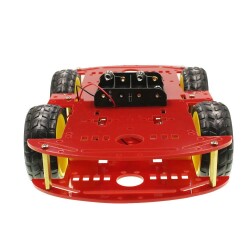 4WD Kırmızı Şase Tekerlekli Araba Kiti - 3