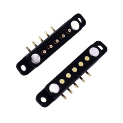 5-Pin 2.54mm 90C Pogo Pin Magnetic Connector Set - With Ear