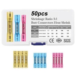 50 Piece 3 Types Insulated Cable Fitting Set
