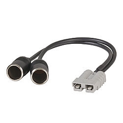 50A Grey Anderson Socket - Double Female Cigarette Lighter Socket Converter Cable - 50cm - 1