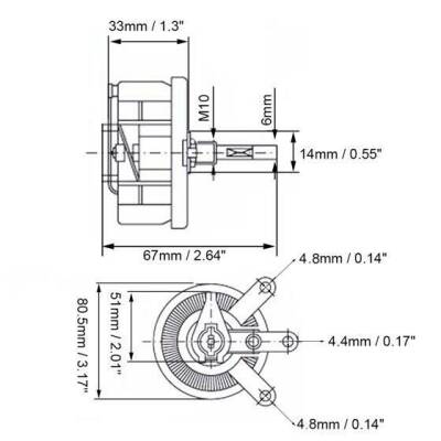 50R 100W BC1 Reosta Direnç - Potansiyometre - 3