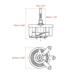 50R 50W BC1 Rheostat Resistor - Potentiometer - 3