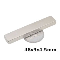48X9x4.5mm Neodyum Güçlü Mıknatıs - Neodim Magnet