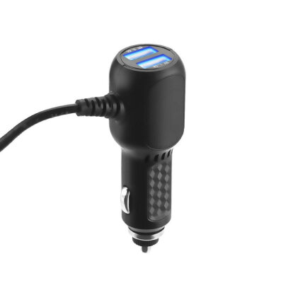 5V 2.4A Dual USB Car Cigarette Lighter Charger with 90C Micro USB Output - 3.5m Cable - 3