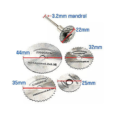 6 Piece Mini Circular Saw Blade Set 22-44mm - 2