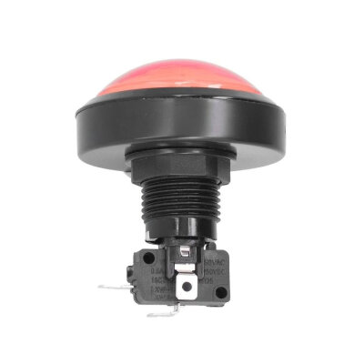 60mm 12V Bombeli Işıklı Oyun Makinesi Butonu - Kırmızı - 1