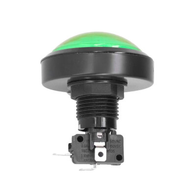 60mm 12V Bombeli Işıklı Oyun Makinesi Butonu - Yeşil - 1