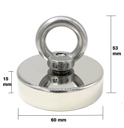 60mm Fishing Magnet - Neodyum Pot Mıknatıs