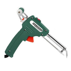 60W Bent Tip Green Gun Soldering Iron - With Solder Wire Feed