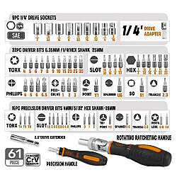 61-Piece Ratchet Screwdriver Set - 3