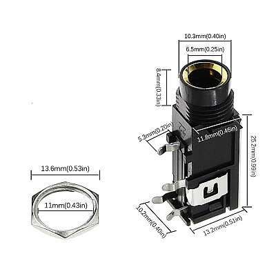 6.3mm Mono Jack Female - Panel Type - 4