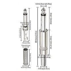 6.3mm Mono Metal Jack - Male - 3