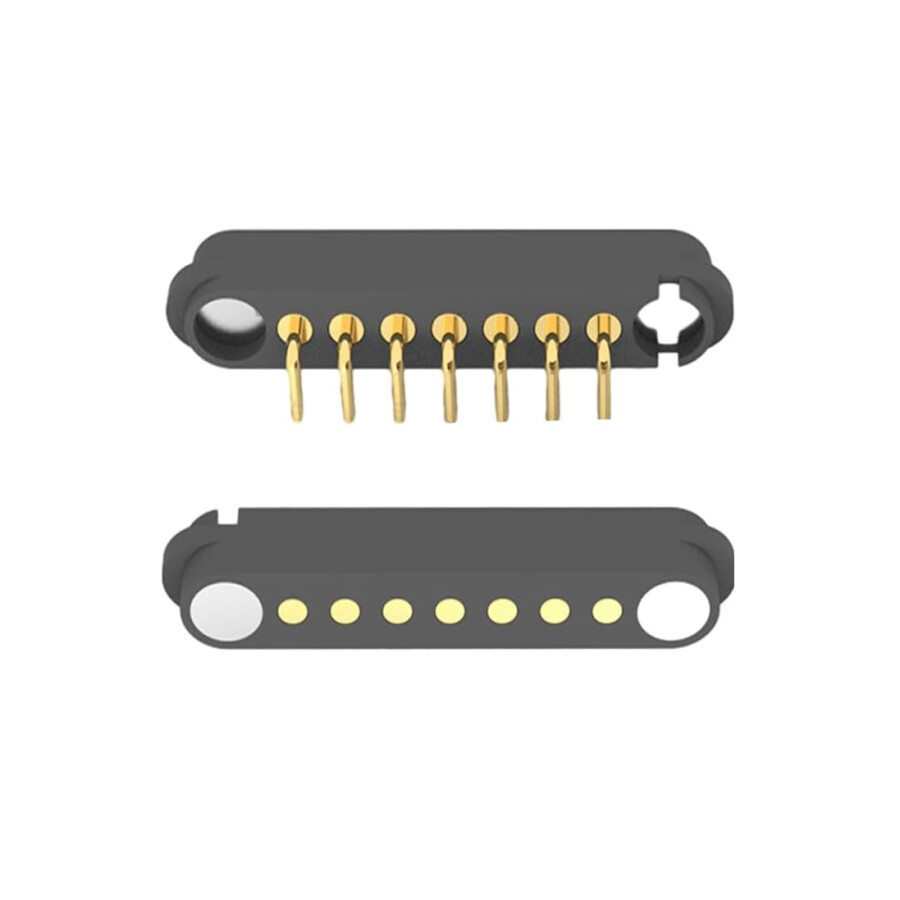 7-Pin 2.54mm 90C Pogo Pin Manyetik Konnektör Takımı