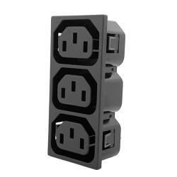 742W-3P 3-Way Female Power Socket 15A 250V