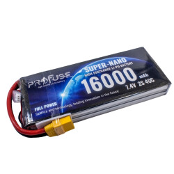 7.4V 2S 16000mAh 40C Lipo Battery