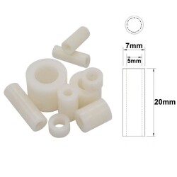7x20mm Led Distance (Standoff) - White